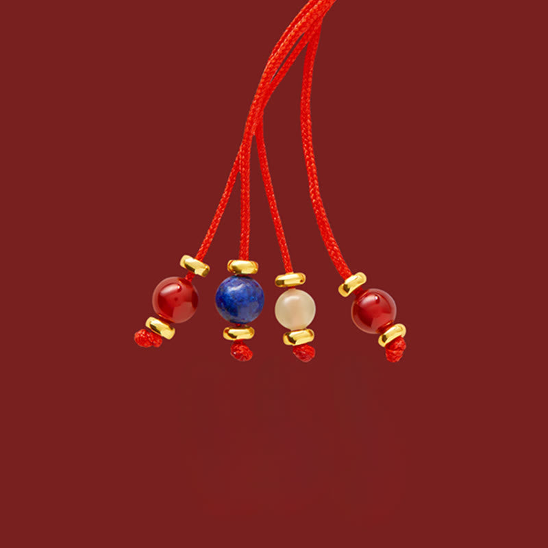 Wear FengShui Copper Plated 18k Gold Year Of The Horse Fu Character Red String Luck Braided Bracelet