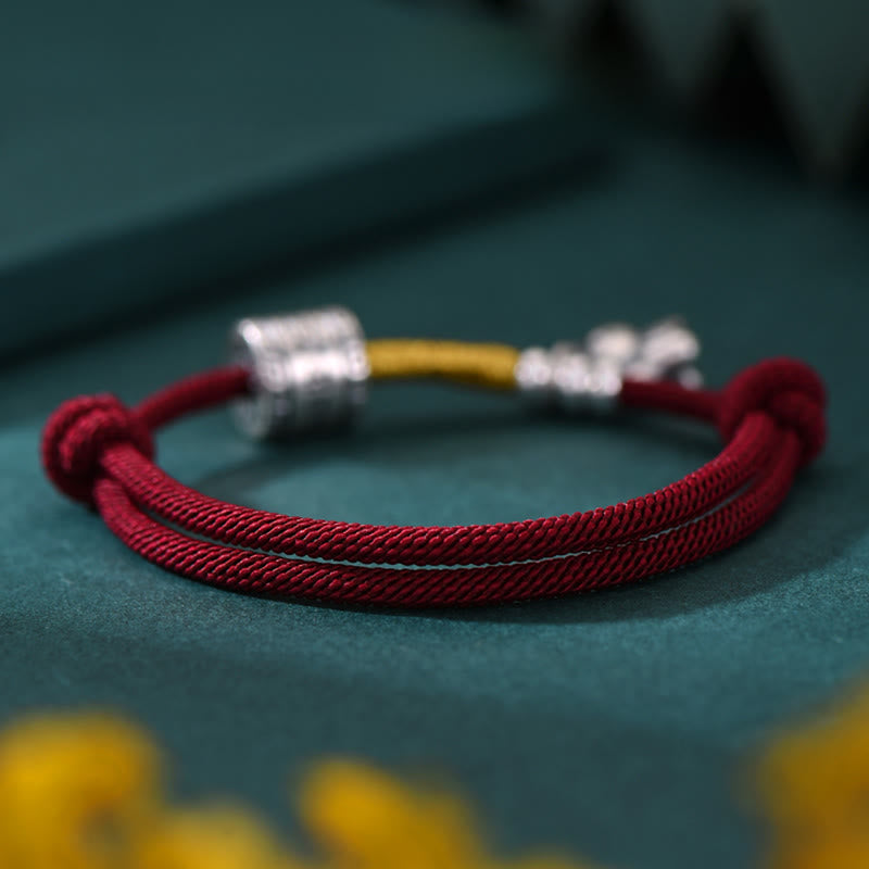 Wear FengShui 999 Sterling Silver Year Of The Horse Lucky Bead Protection Red Rope Bracelet