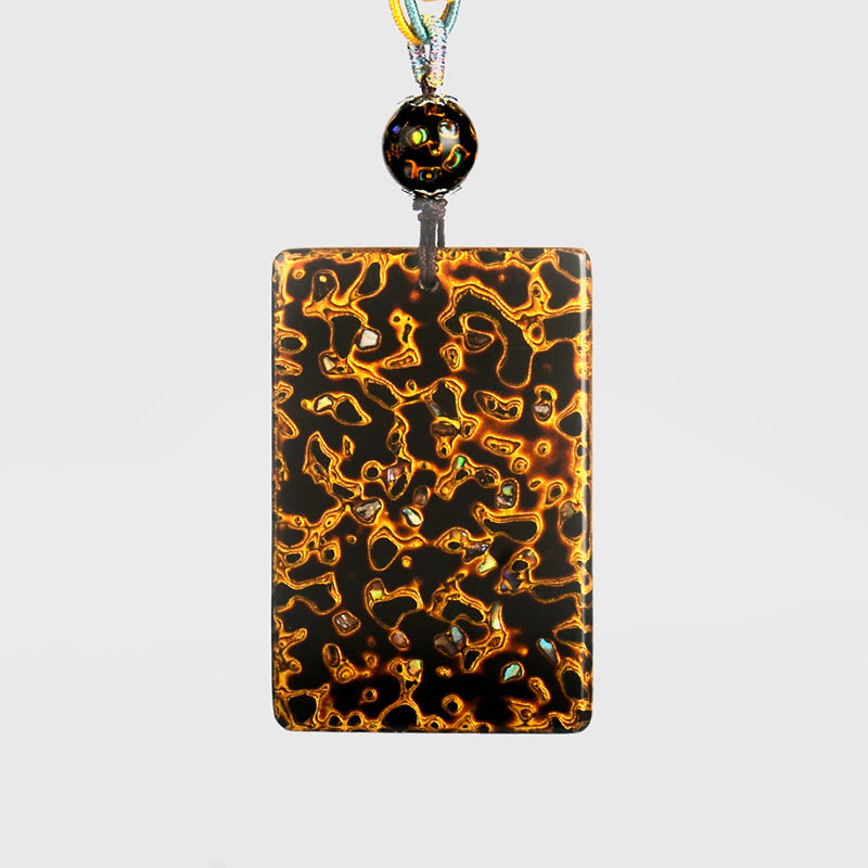 Wear FengShui Handcrafted Lacquer Craft Sandalwood Protection Pendant Necklace