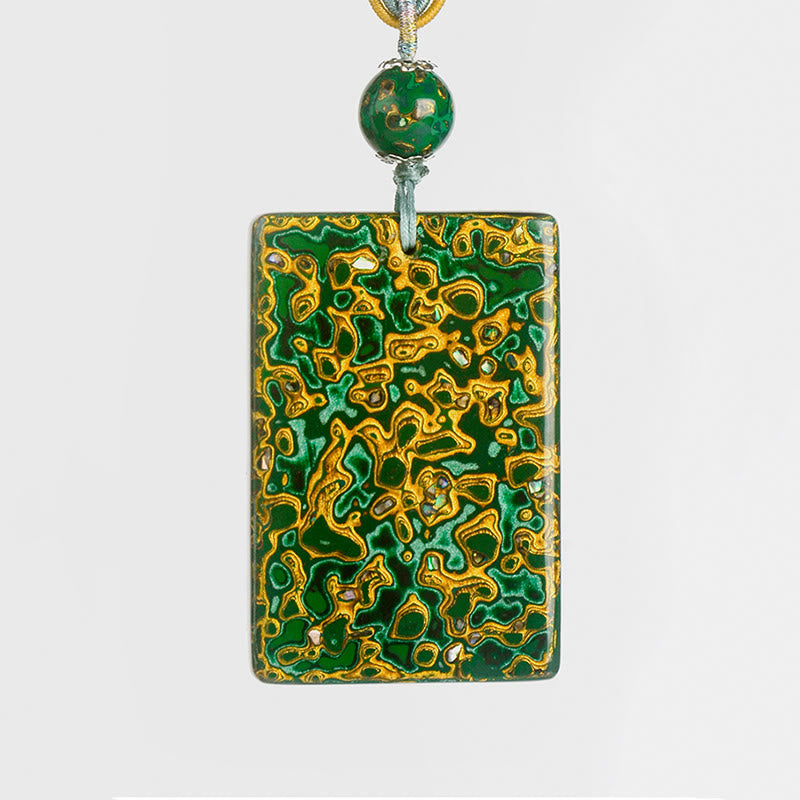 Wear FengShui Handcrafted Lacquer Craft Sandalwood Protection Pendant Necklace
