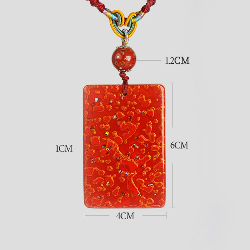 Wear FengShui Handcrafted Lacquer Craft Sandalwood Protection Pendant Necklace