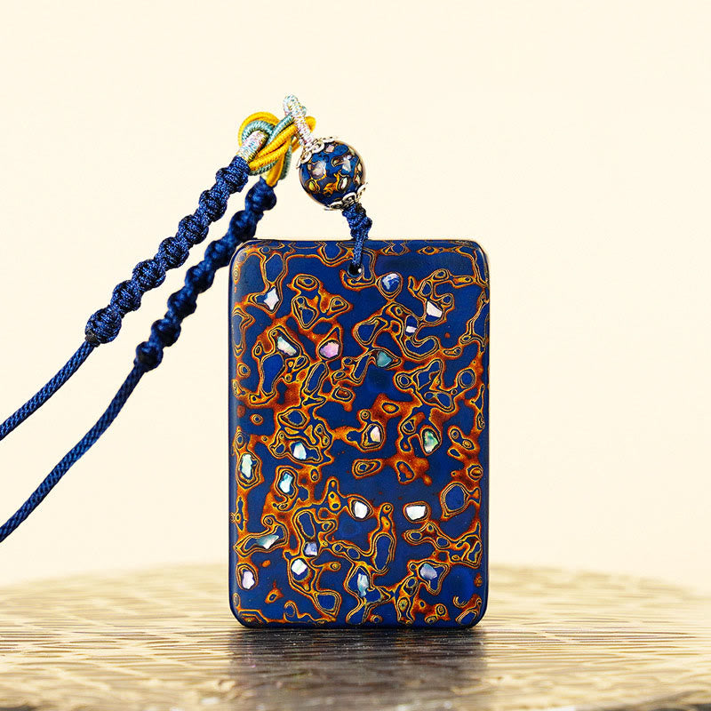 Wear FengShui Handcrafted Lacquer Craft Sandalwood Protection Pendant Necklace