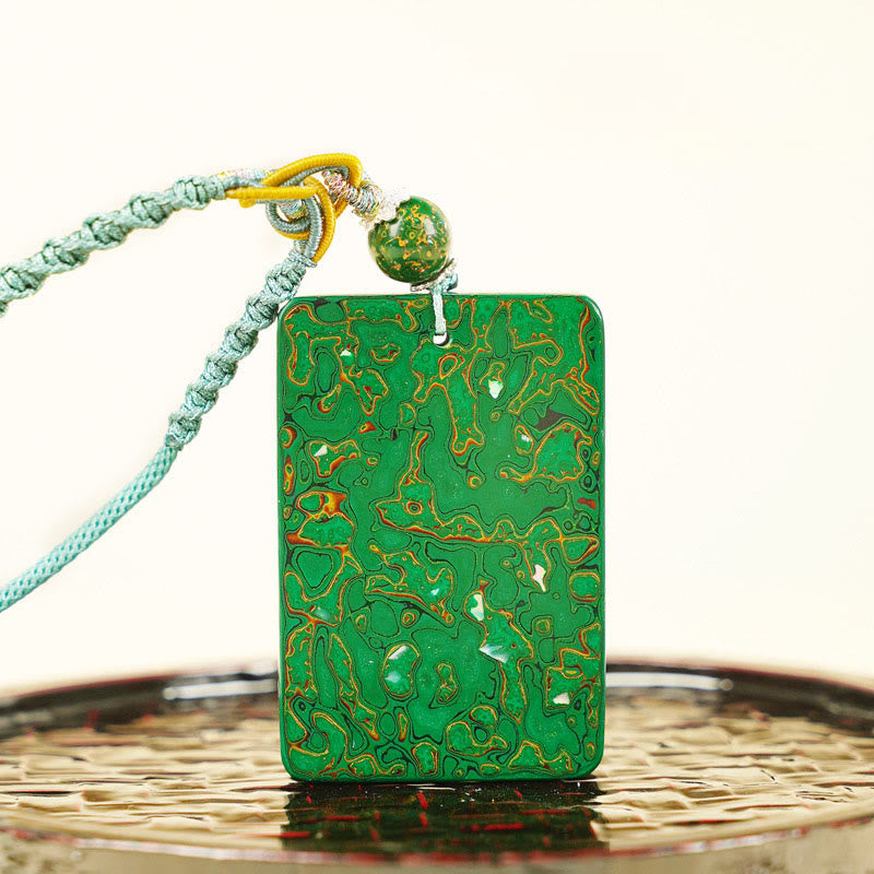 Wear FengShui Handcrafted Lacquer Craft Sandalwood Protection Pendant Necklace