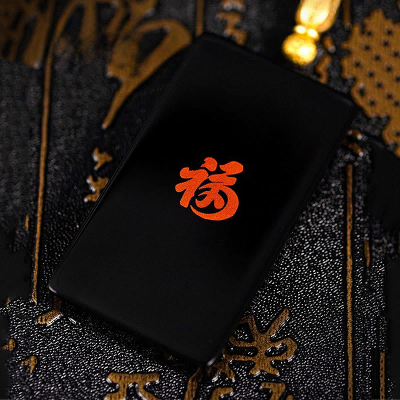 Buddha Stones Chinese Zodiac Natal Buddha Fu Character Lacquer Craft Sandalwood Pendant Necklace