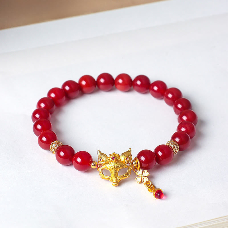 Wear FengShui Nine Tailed Fox South Red Agate Success Bracelet