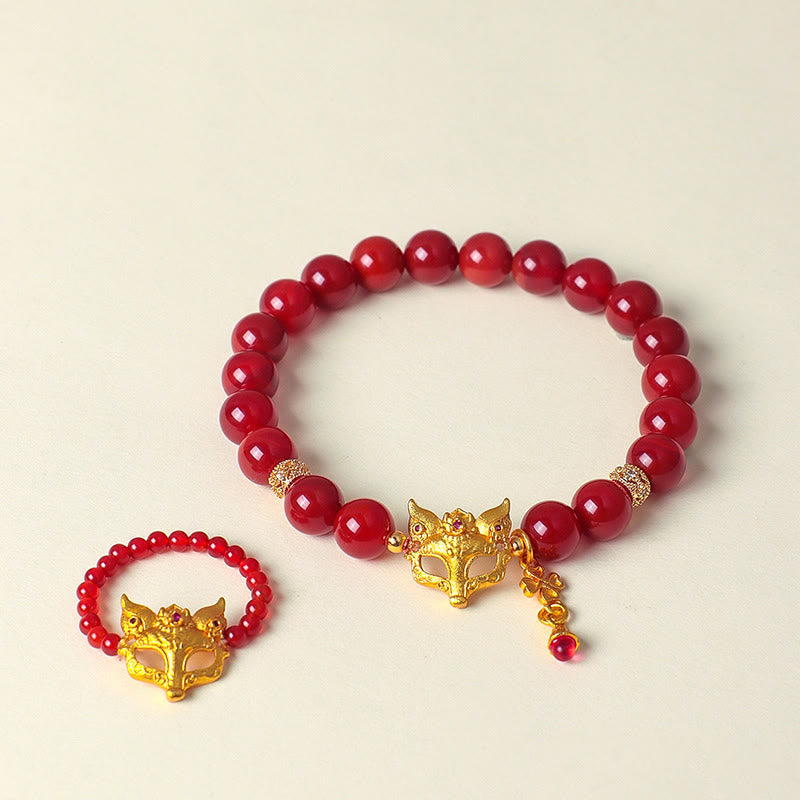 Wear FengShui Nine Tailed Fox South Red Agate Success Bracelet