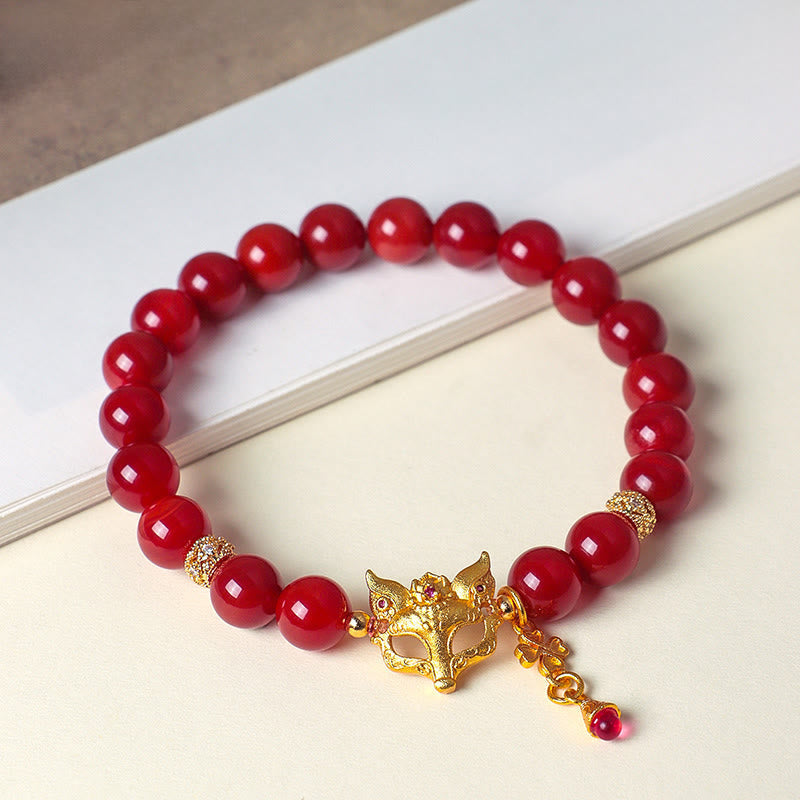 Wear FengShui Nine Tailed Fox South Red Agate Success Bracelet