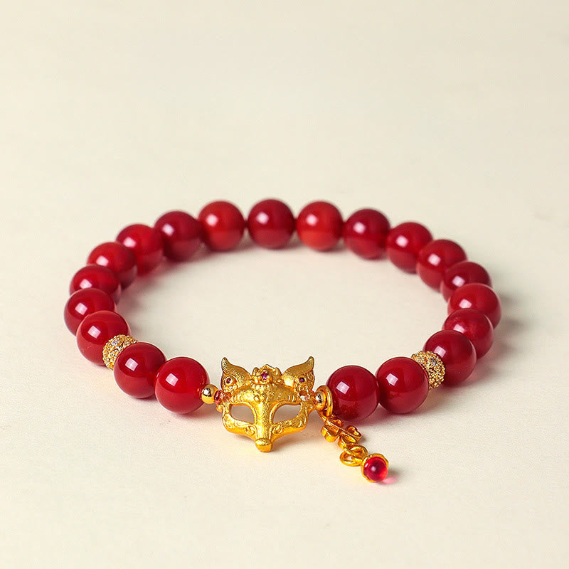 Wear FengShui Nine Tailed Fox South Red Agate Success Bracelet