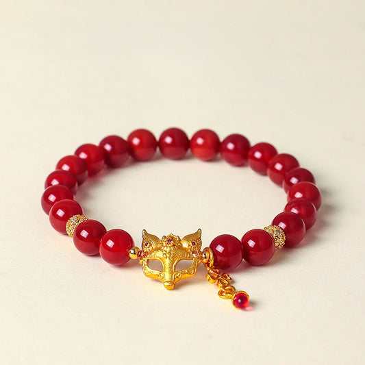 Wear FengShui Nine Tailed Fox South Red Agate Success Bracelet