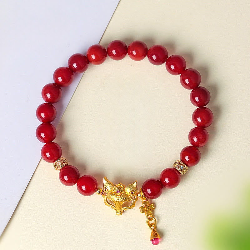 Wear FengShui Nine Tailed Fox South Red Agate Success Bracelet