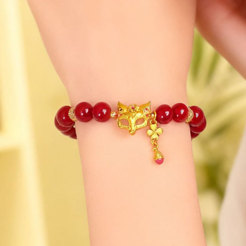 Wear FengShui Nine Tailed Fox South Red Agate Success Bracelet