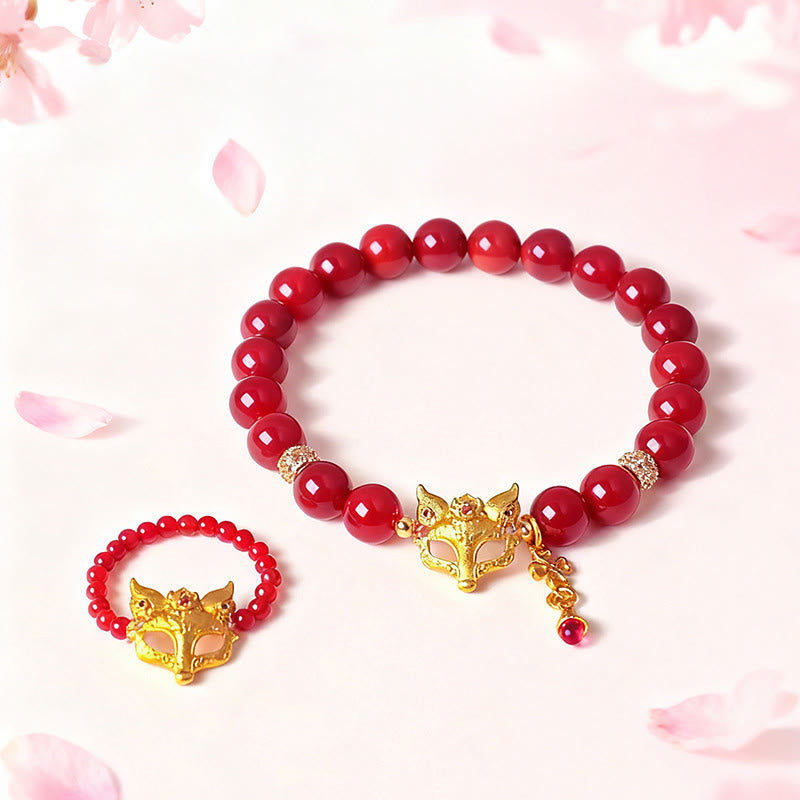 Wear FengShui Nine Tailed Fox South Red Agate Success Bracelet