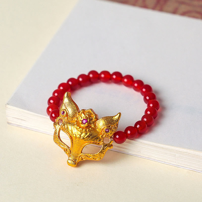 Wear FengShui Nine Tailed Fox South Red Agate Success Bracelet