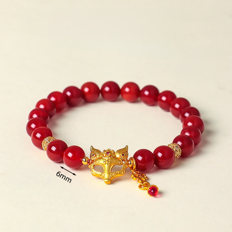 Wear FengShui Nine Tailed Fox South Red Agate Success Bracelet