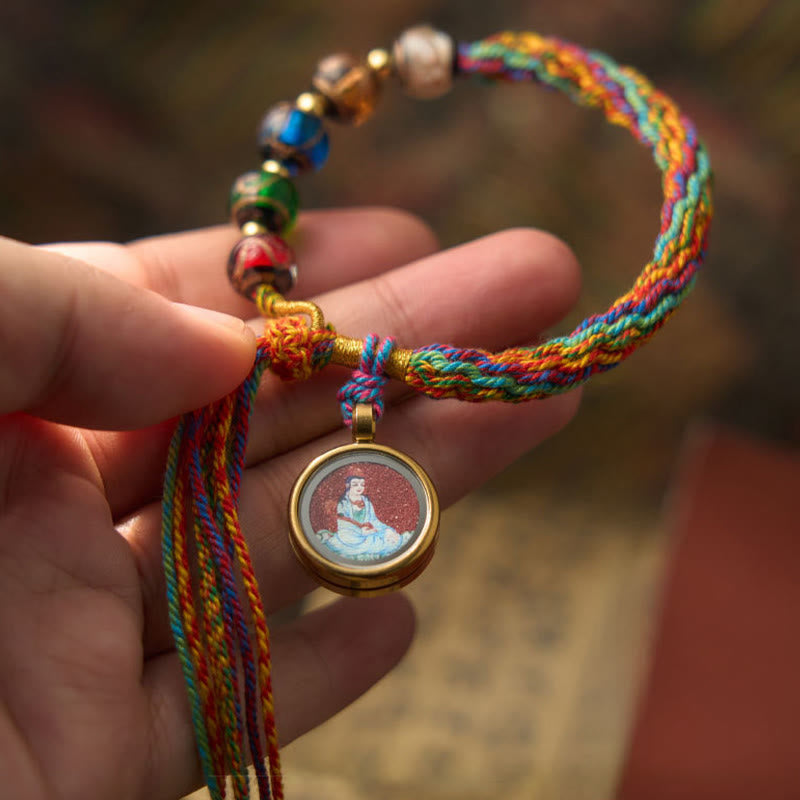Wear FengShui Thangka Chinese Zodiac Natal Buddha Cinnabar Blessing String Bracelet