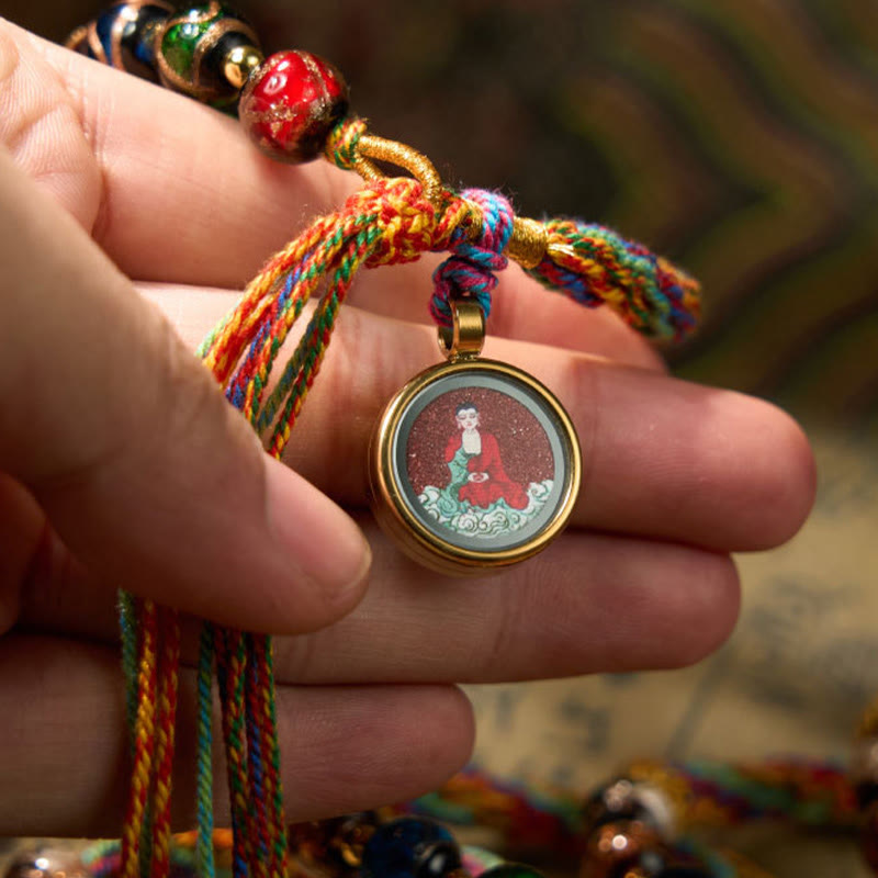 Wear FengShui Thangka Chinese Zodiac Natal Buddha Cinnabar Blessing String Bracelet