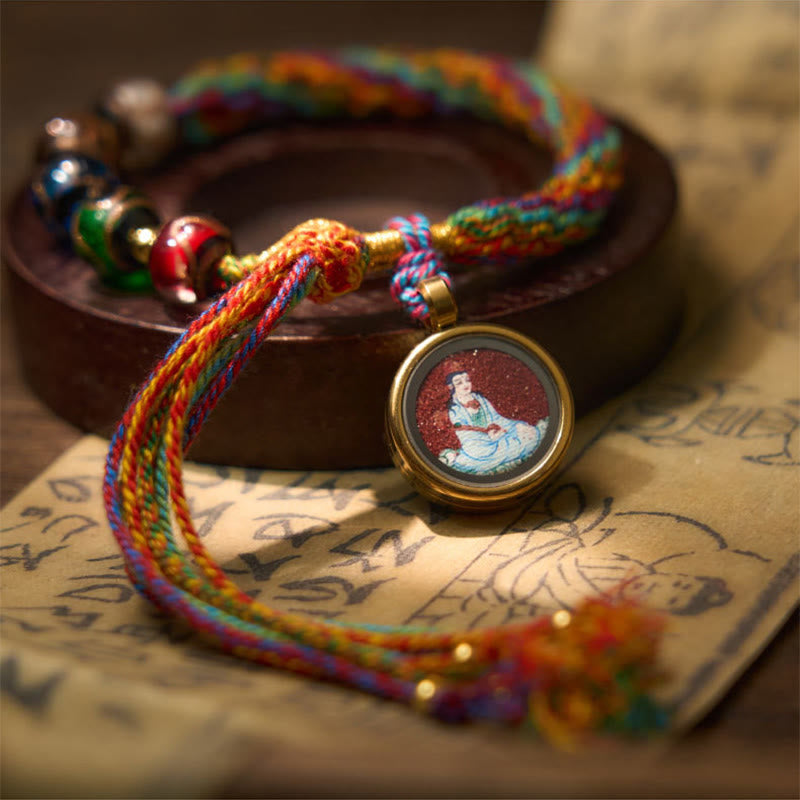 Wear FengShui Thangka Chinese Zodiac Natal Buddha Cinnabar Blessing String Bracelet