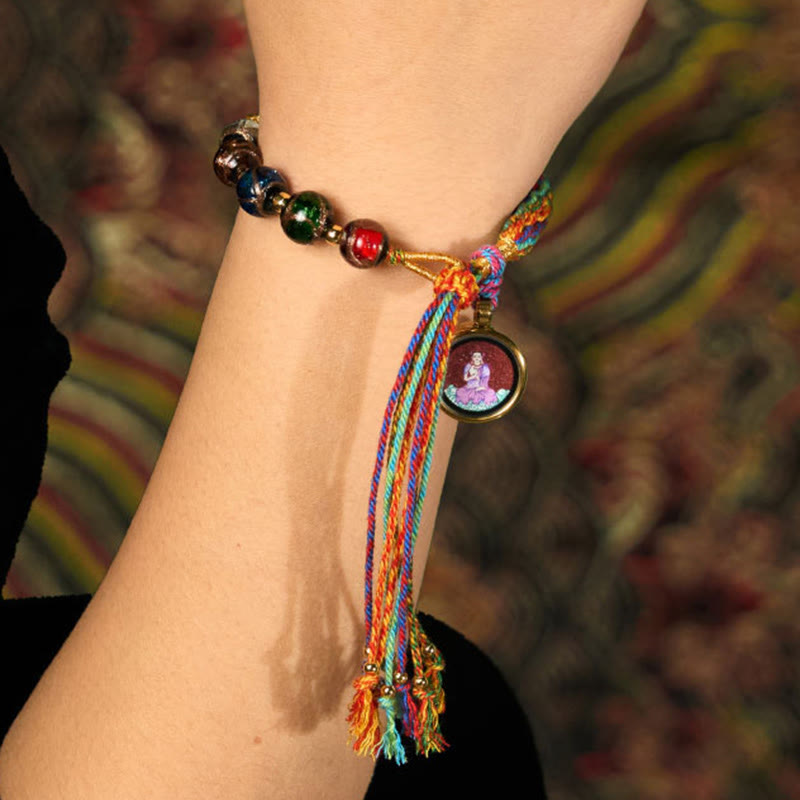 Wear FengShui Thangka Chinese Zodiac Natal Buddha Cinnabar Blessing String Bracelet