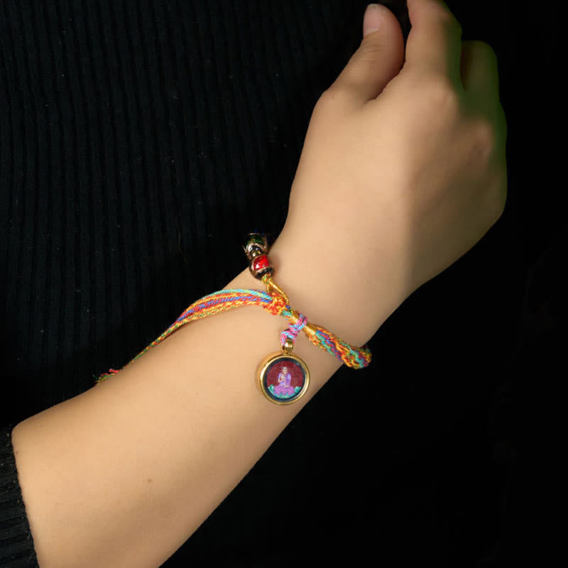 Wear FengShui Thangka Chinese Zodiac Natal Buddha Cinnabar Blessing String Bracelet