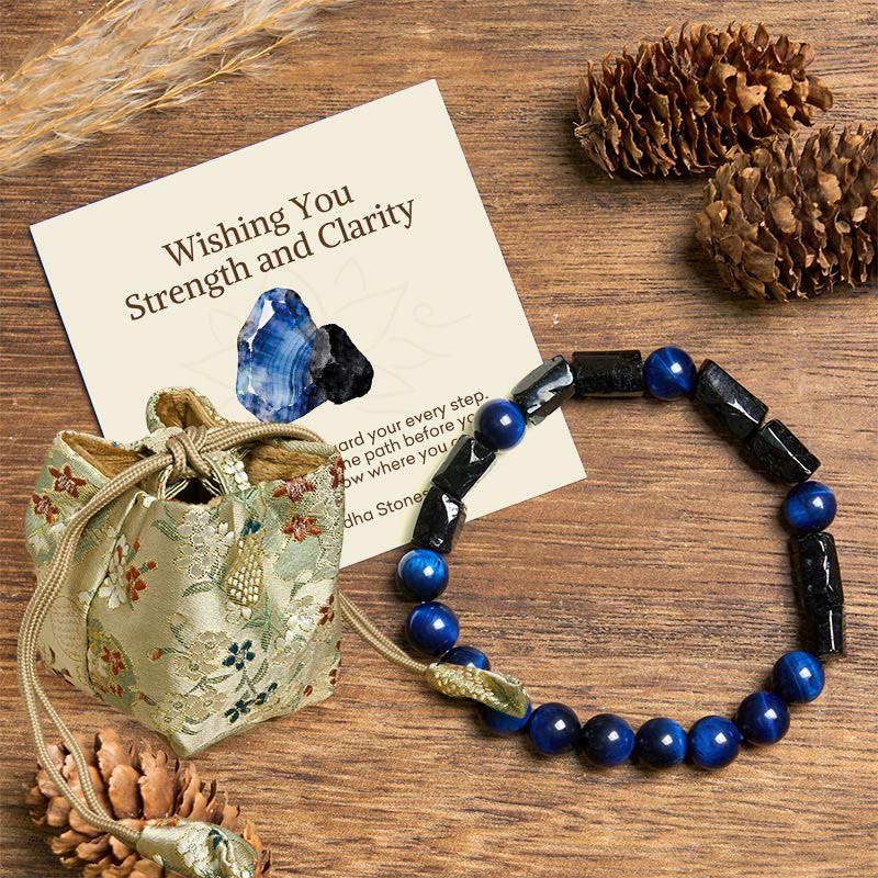 Wear FengShui "Wishing You Strength and Clarity" Blue Tiger Eye Bracelet Includes Gift Message Card
