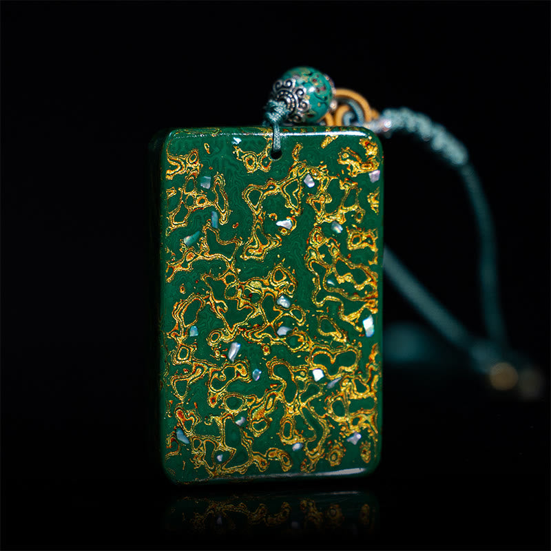 Wear FengShui Handcrafted Lacquer Craft Sandalwood Protection Pendant Necklace