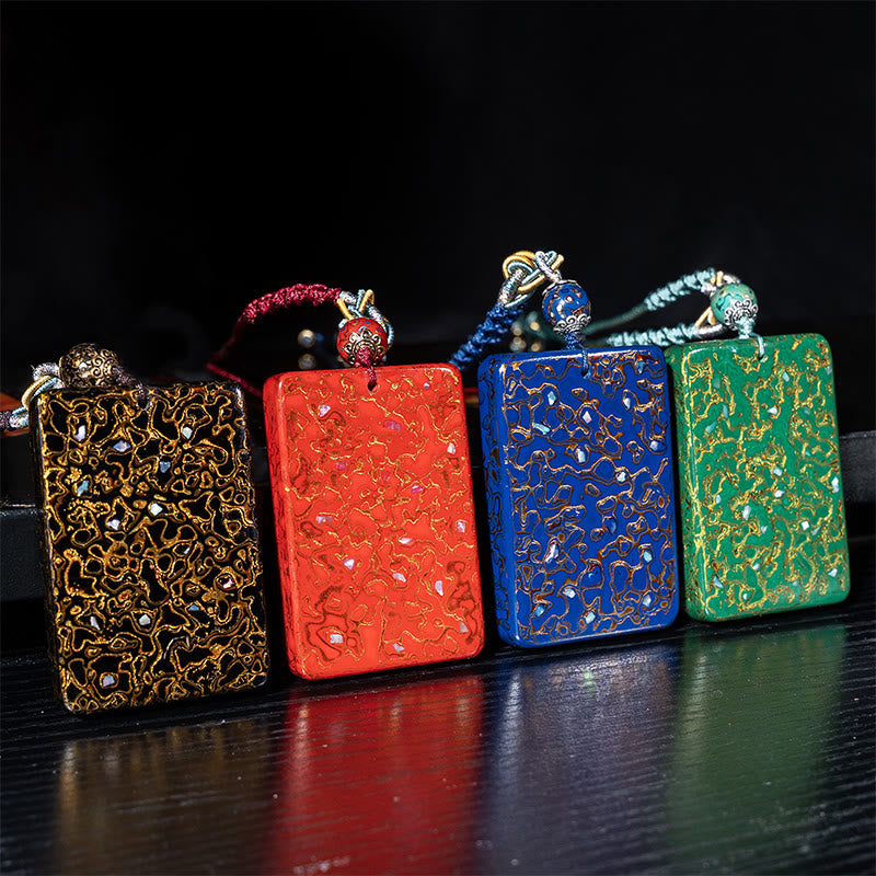Wear FengShui Handcrafted Lacquer Craft Sandalwood Protection Pendant Necklace