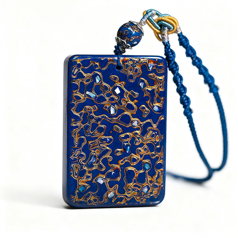 Wear FengShui Handcrafted Lacquer Craft Sandalwood Protection Pendant Necklace