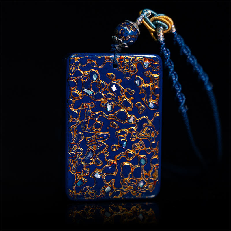 Wear FengShui Handcrafted Lacquer Craft Sandalwood Protection Pendant Necklace
