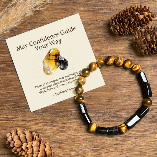 Wear FengShui "May Confidence Guide Your Way" Black Tourmaline Bracelet Includes Gift Message Card