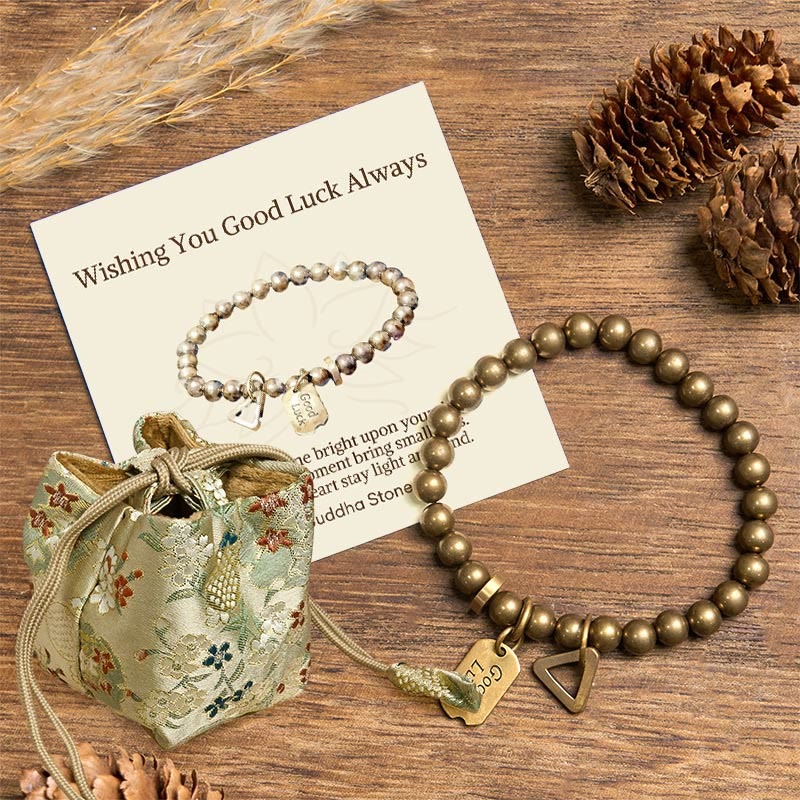 Wear FengShui "Wishing You Good Luck Always" Pure Copper Brass Bracelet Includes Gift Message Card