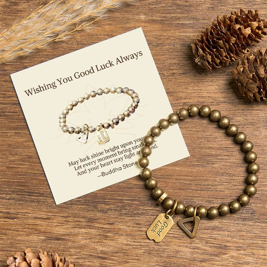 Wear FengShui "Wishing You Good Luck Always" Pure Copper Brass Bracelet Includes Gift Message Card
