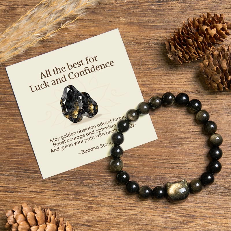 Wear FengShui "All the best for Luck and Confidence" Lovely Cat Bracelet Includes Gift Message Card