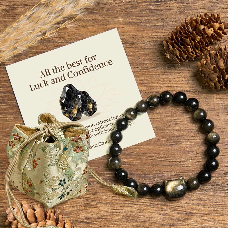 Wear FengShui "All the best for Luck and Confidence" Lovely Cat Bracelet Includes Gift Message Card
