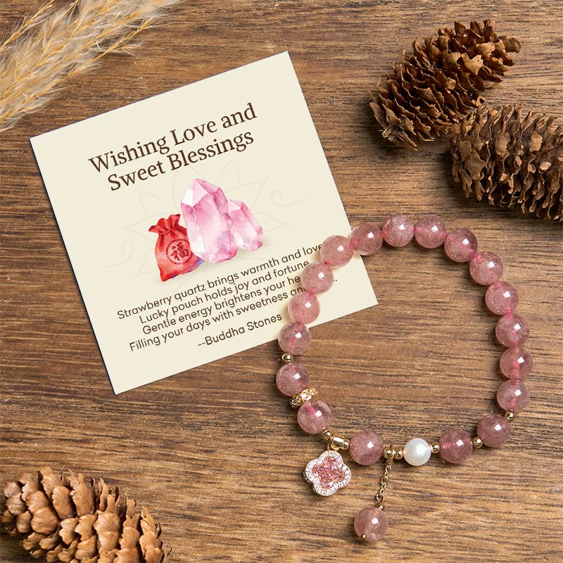 Wear FengShui "Wishing Love and Sweet Blessings" Quartz Bracelet Includes Gift Message Card