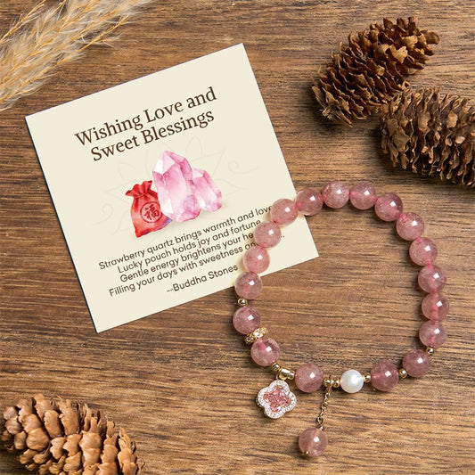 Wear FengShui "Wishing Love and Sweet Blessings" Quartz Bracelet Includes Gift Message Card