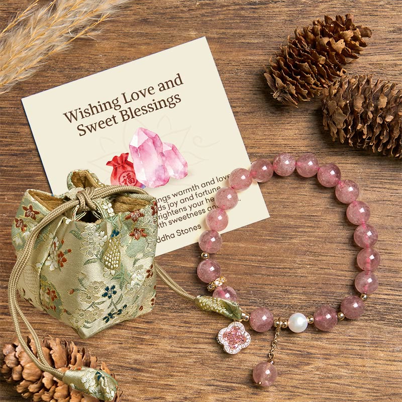 Wear FengShui "Wishing Love and Sweet Blessings" Quartz Bracelet Includes Gift Message Card