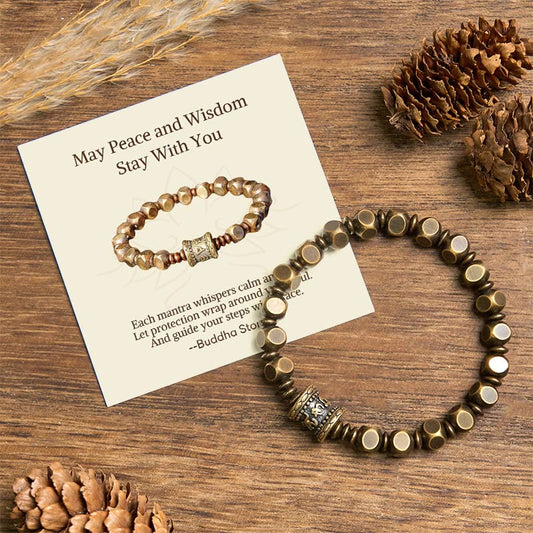 Wear FengShui "Wishing You Balance and Strength" Brass Amulet Bracelet Includes Gift Message Card