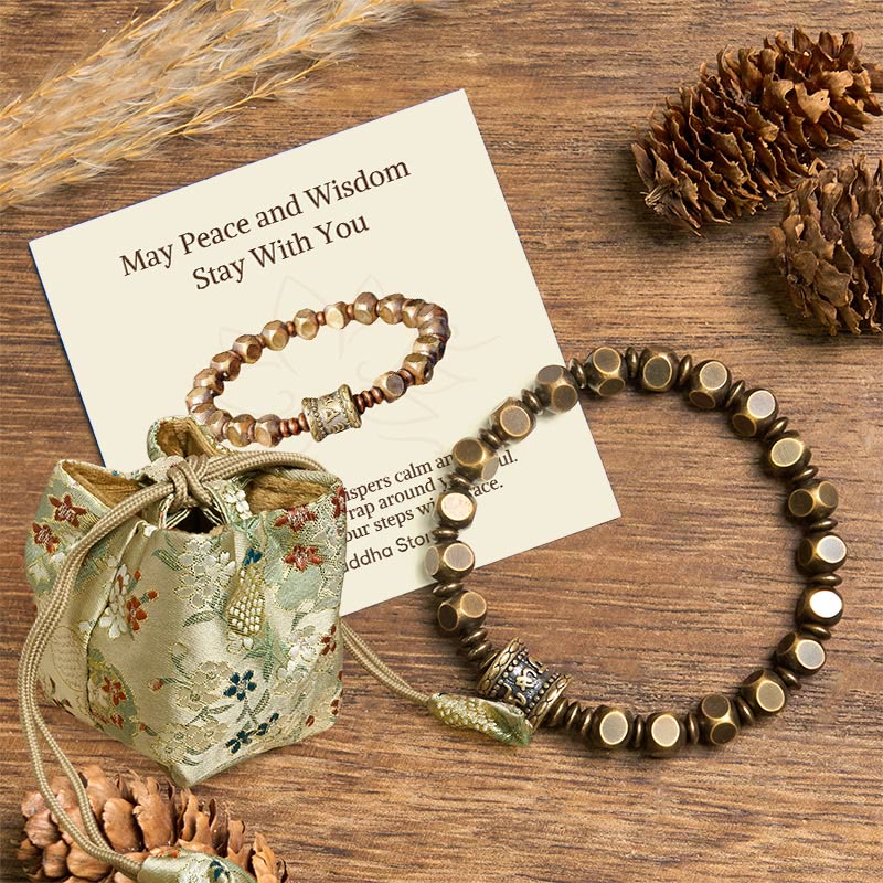 Wear FengShui "Wishing You Balance and Strength" Brass Amulet Bracelet Includes Gift Message Card