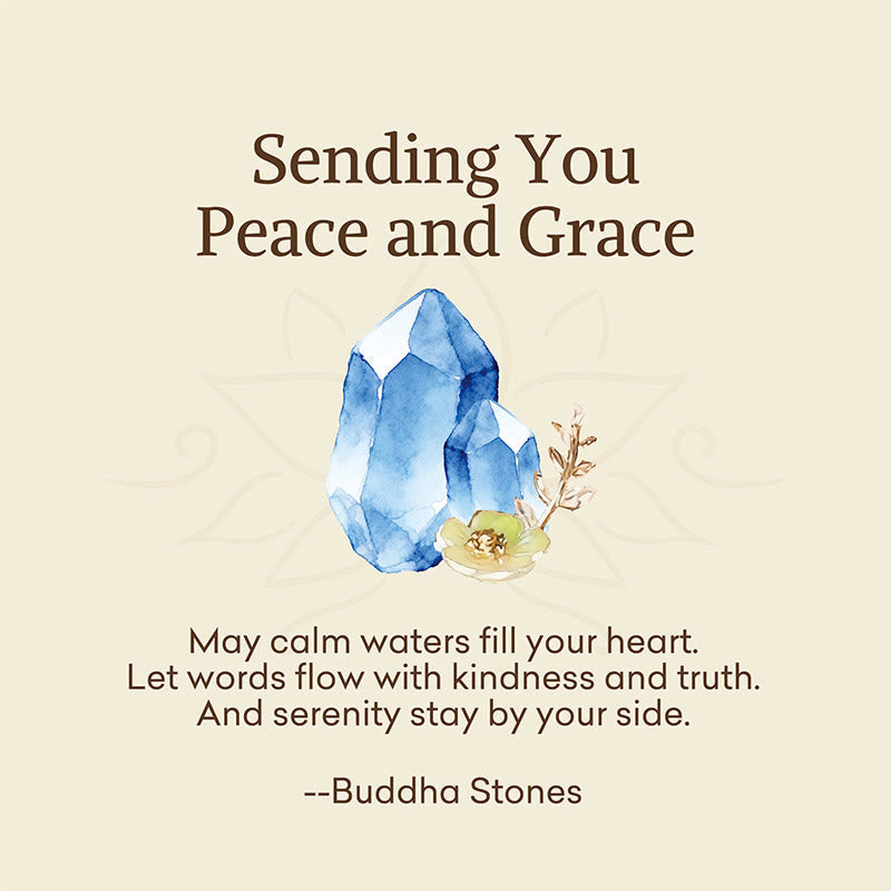 Wear FengShui "Sending You Peace and Grace" Blue Crystal Flower Bracelet Includes Gift Message Card
