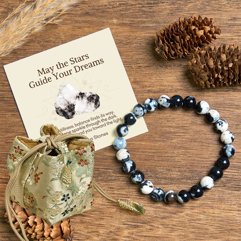 Wear FengShui "May the Stars Guide Your Dreams" Orca Agate Bracelet Includes Gift Message Card