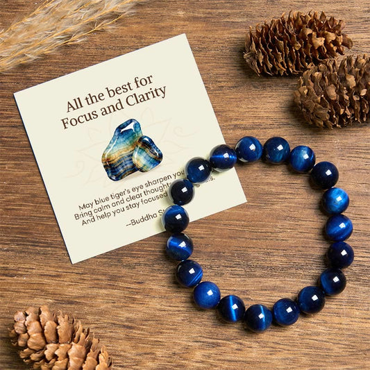 Wear FengShui "All the best for Focus and Clarity" Tiger Eye Bracelet Includes Gift Message Card