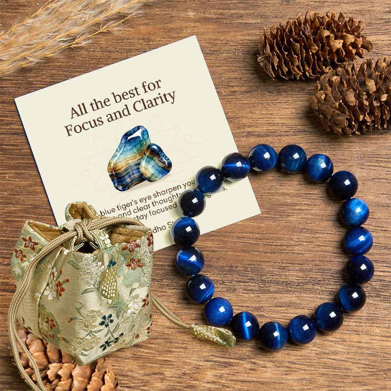Wear FengShui "All the best for Focus and Clarity" Tiger Eye Bracelet Includes Gift Message Card