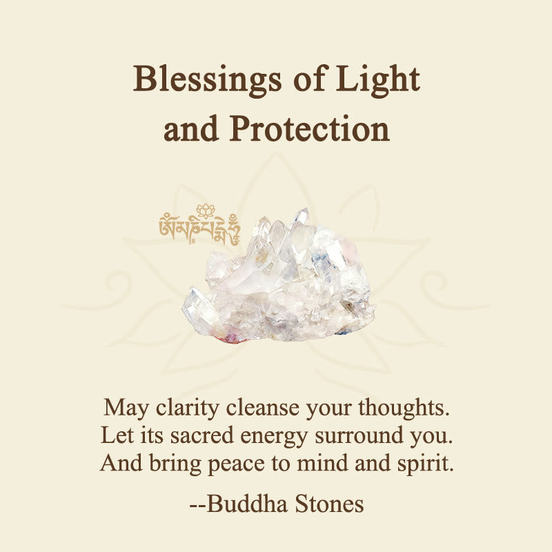 Wear FengShui "Blessings of Light and Protection" White Crystal Bracelet Includes Gift Message Card