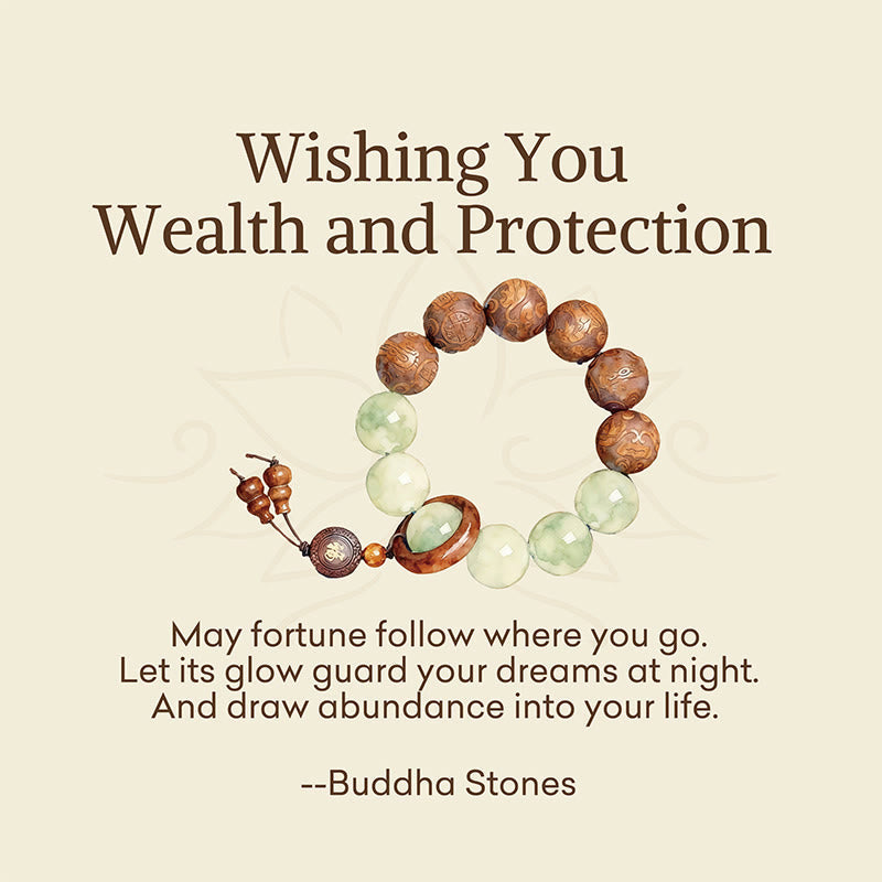 Wear FengShui "Wishing You Wealth and Protection" Sappan Wood Bracelet Includes Gift Message Card
