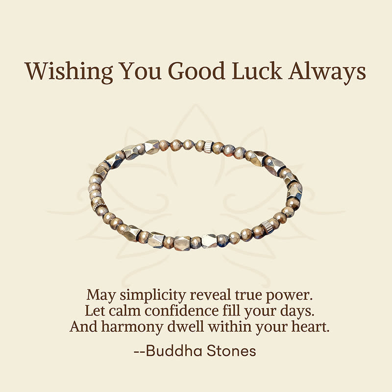 Wear FengShui "Wishing You Balance and Strength" Brass Beads Bracelet Includes Gift Message Card