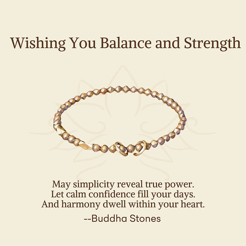 Wear FengShui "Wishing You Balance and Strength" Brass Bracelet Includes Gift Message Card