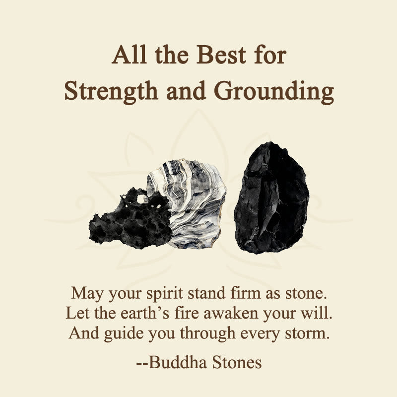 Wear FengShui "All the Best for Strength and Grounding" Obsidian Bracelet Includes Gift Message Card