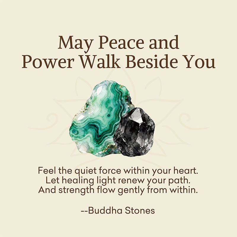 Wear FengShui "May Peace and Power Walk Beside You" Malachite Bracelet Includes Gift Message Card
