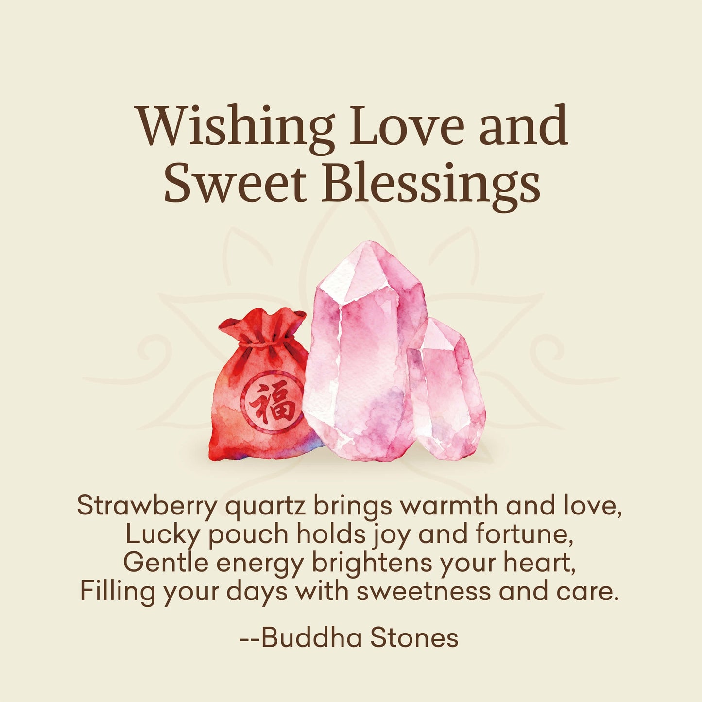Wear FengShui "Wishing Love and Sweet Blessings" Quartz Bracelet Includes Gift Message Card