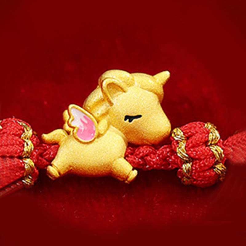 Wear FengShui 925 Sterling Silver Year Of The Horse Lucky Fortune Red String Strength Bracelet